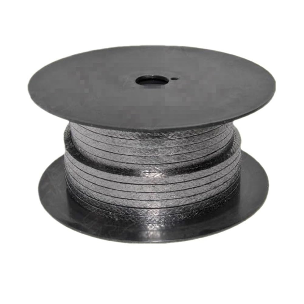 Corda in fibra di vetro per stufe, Guarnizione in fibra intrecciata Baderna in grafite a basso attrito, dimensioni multiple 4x4-12x12mm, 2m/5m | 5MX12MMX12MM
