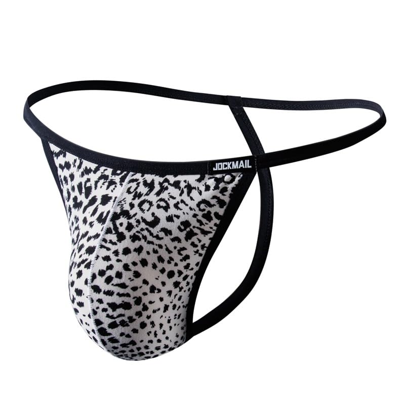 JOCKMAIL 2PCS/Pack Mens T-back Thong G-String Thongs Mens Leopard Serpentine Print Underwear3