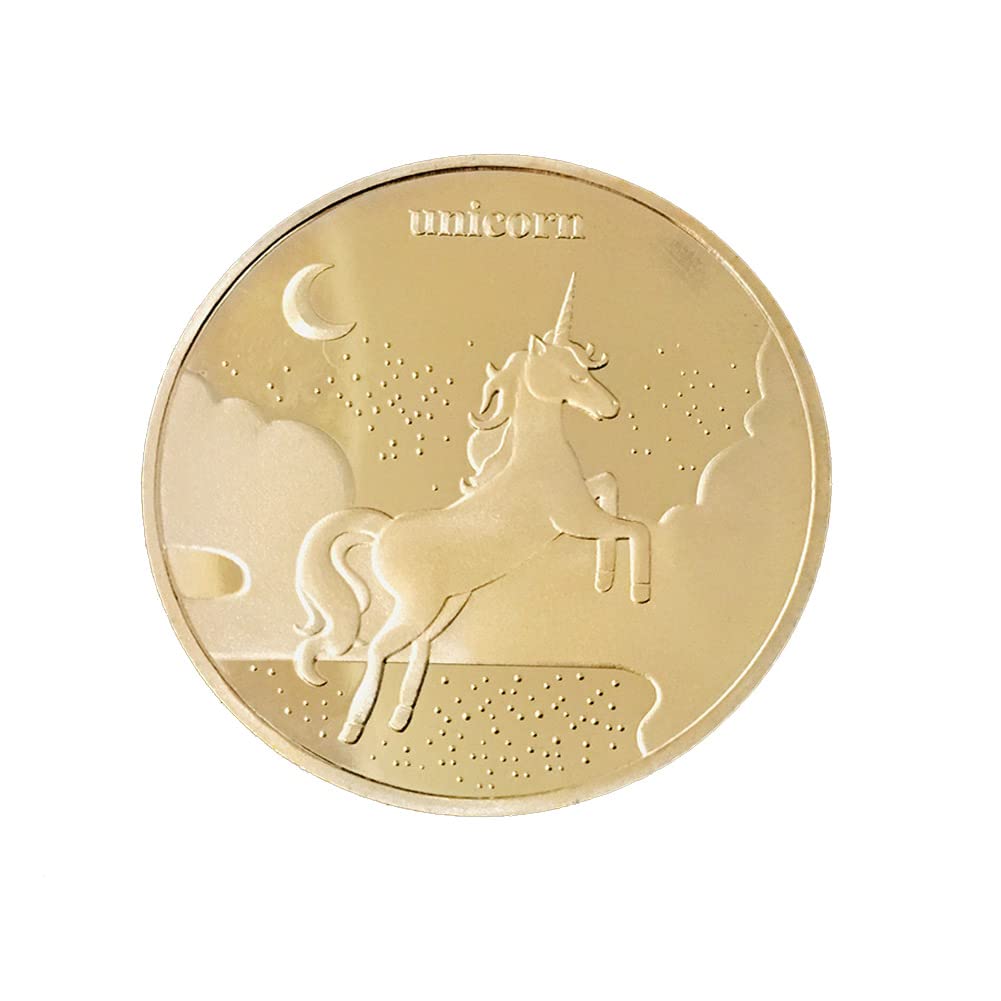 Wudaizhi Gold Tooth Fairy Plated 30 * 3Mm Commemorative Coins Unicorn Creative Kids Tooth Change Gifts