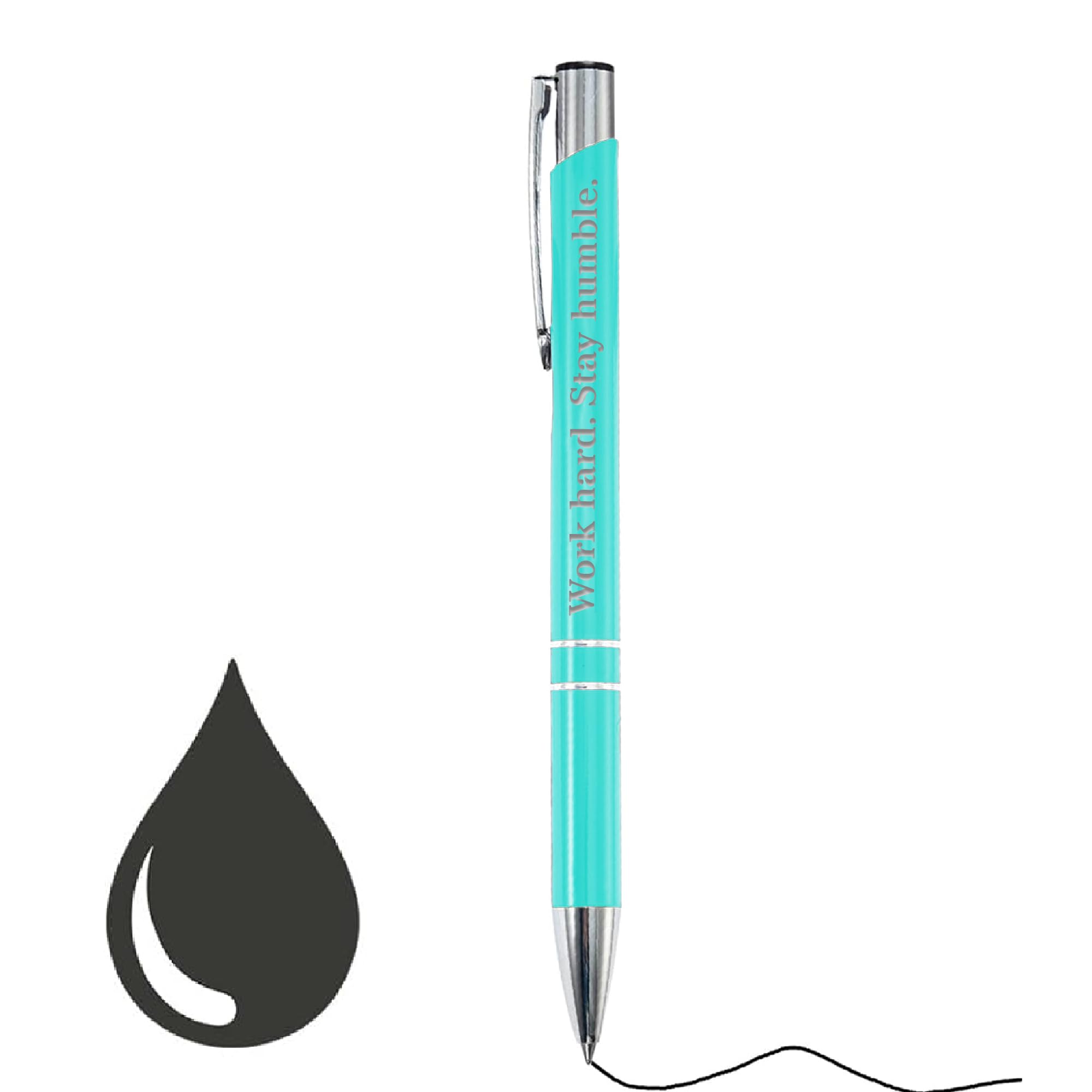 KreateSquare Custom Ballpoint Pen, Personalised with Your Choice of Text, Pen Gifts for Men Women Student, Aluminium, Fine Point & Black Ink, Unique Present