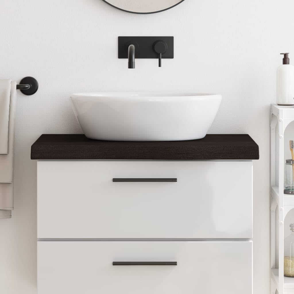 Piano di lavoro in legno massello finitura marrone scuro 80x40x(2 6) cm Home Garden Decor and Organization