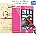 iPhone 6 Plus Colorful Ballistic Glass Screen Protector Hot Pink - UTLK Colored Front and Back Premium Tempered Glass Screen Protector for iPhone 6 Plus Rose - 2.5D Round Edge 9H Hardness Protect Your Screen and Phone Body from Shootproof Scratches and Drops (Glass Rose)
