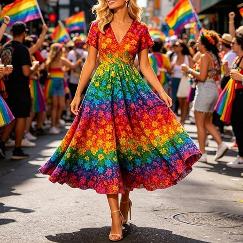 Robe ample imprimée au tombé fluide et élégance estivale