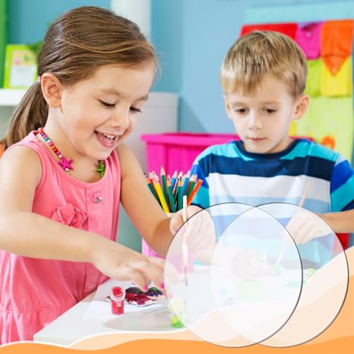 Image of 12PCS 6 Inch Clear Acrylic Circle Sheet, 1 /8 inch Thickness Disc, Round Blank Plastic for Name Cards, Cricut Cutting, Painting and DIY Projects