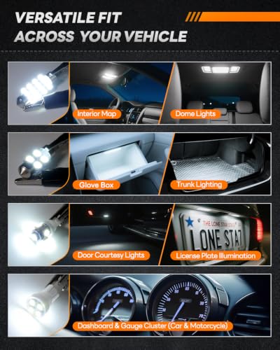 Image of 30PCS LED Interior Car Lights, T10 194 168 2825 W5W DE3175 Bulb Kit