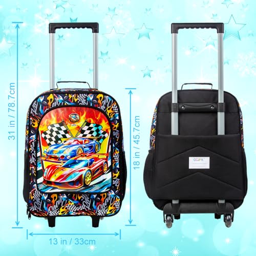 Boys Suitcase, Kids Water Resistant Rolling Luggage, Cool Car Racing Travel Carry on for Elementary Preschool Toddler4