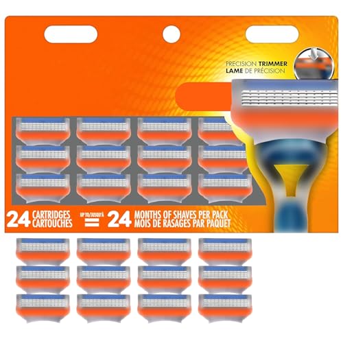 24 piezas Fusion 5 cuchillas de repuesto,cuchillas fusion,para afeitadoras Fusion-5, cuchillas de afeitar, 5 cuchillas, compatibles con maquinillas húmedas, afeitadoras de hombre