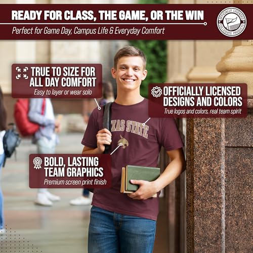 Image of NCAA Gameday Cotton T-Shirt for Men and Women | Officially Licensed NCAA Tee - Preshrunk Ring-Spun Cotton - Screen-Printed Team Logo