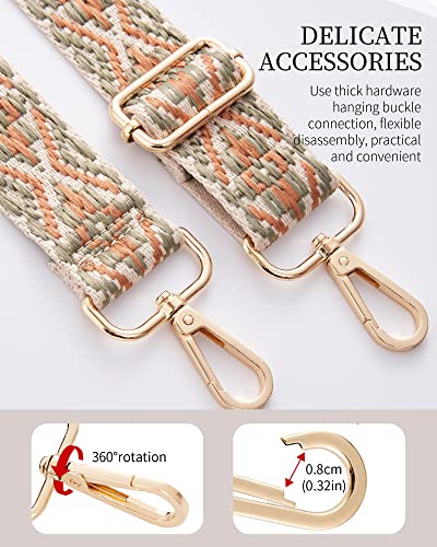 Image of LIVACASA Adjustable Purse Strap Replacement for Women, 1.5 inch Wide Crossbody Shoulder Strap Boho Handbag Strap Guitar Strap
