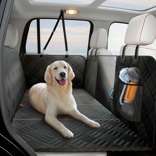 ELLINI Dog Car Seat Cover for Back Seat, Hard Bottom Back Seat Extender for Dogs, Holds 400lbs, 600D Heavy Duty Scratch-Proof Waterproof Dog Hammock for Full-Size Trucks/SUVs - image 8