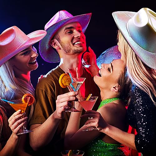 Set 12 Sombreros Cowboy Brillantes Neón para Mujer miniatura 5