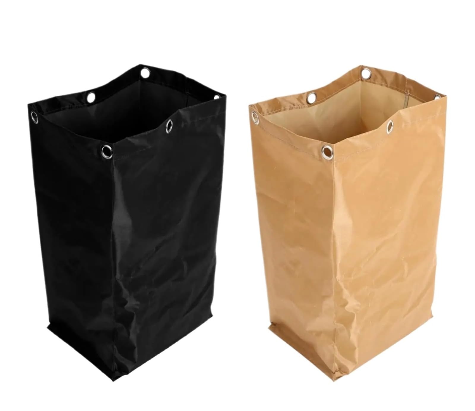 2pcs Waterproof Cleaning Cart Bag - Thick Oxford Cloth Housekeeping Replacement for Janitorial Carts(Black)
