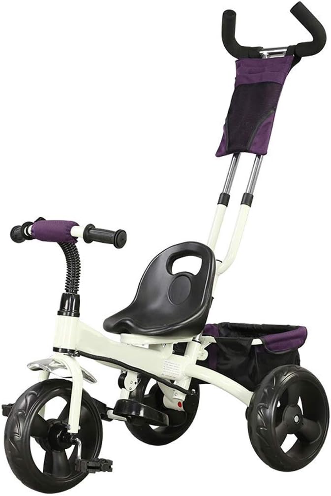 Tricycle Trike 1-6 Years Old Kids Outdoor Tricycle, 1-6 Years Old Girls Boys 4 in 1 with Push Handle Tricycle, Kids' Sunshade Trike, 3 Colors (Color: Pink)