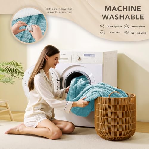 Image of Homemate Electric Heated Blanket Full - 72 inchx84 inch Heating Bed Blankets Throw with 10 Heating Levels 8 Hours Auto Off Fast Heating Over-Heated Protection Ultra Soft Warm Flannel ETL Certified