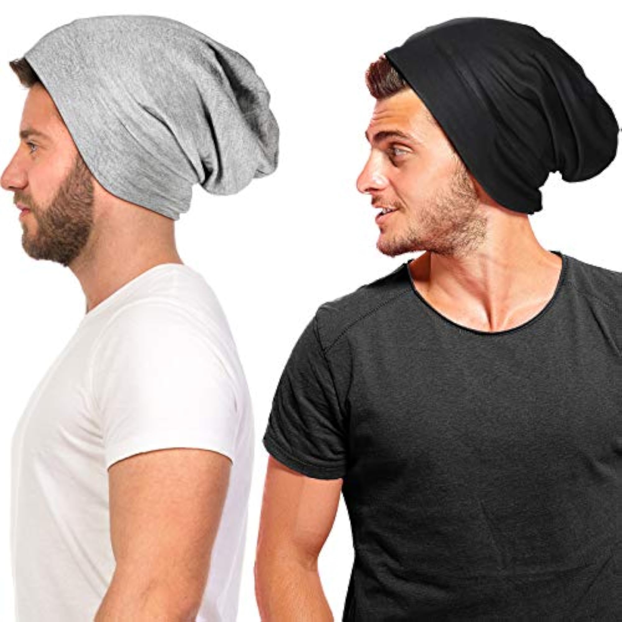 2 Pieces Satin Lined Sleep Caps, Adjustable Bonnets
