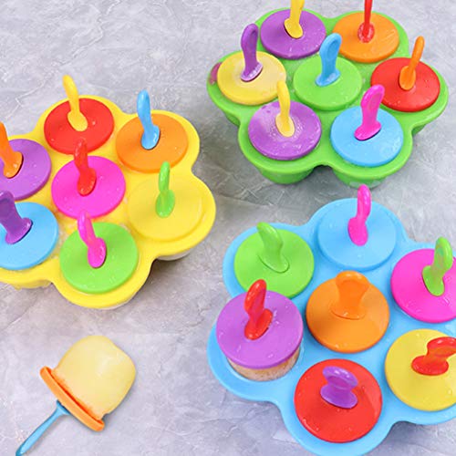 Cabilock Reutilizável Mini Pop Moldes 7 Miniatura de Picolé Moldes Com Varas Fácil Liberação Silicon