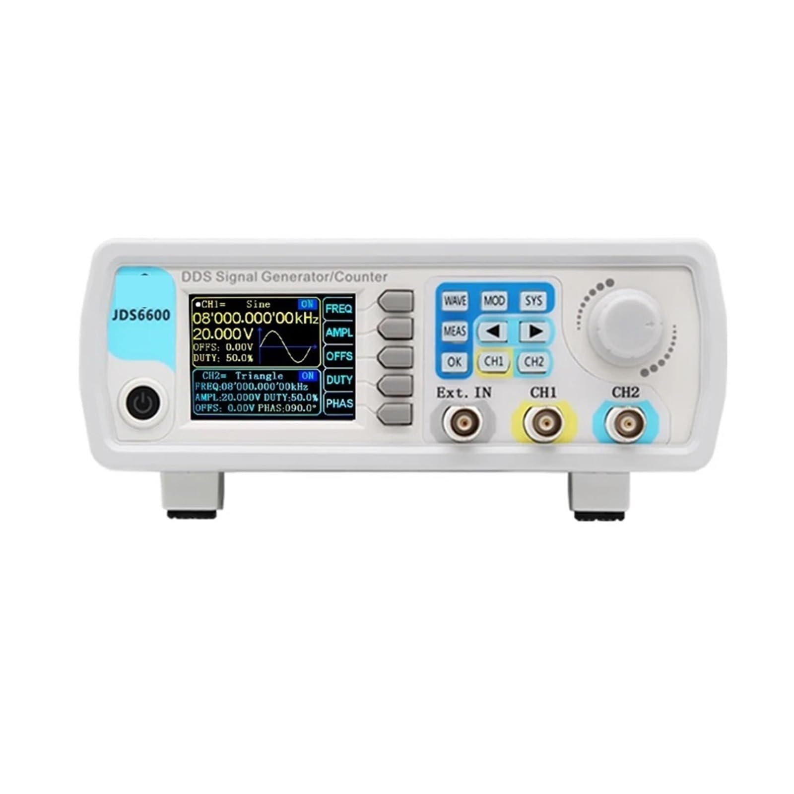 JDS6600 60MHz Dual Channel DDS Función Generador de Señal Digital 2-CH Medidor de Frecuencia Arbitraria Forma de onda Generador de impulsos (UK)
