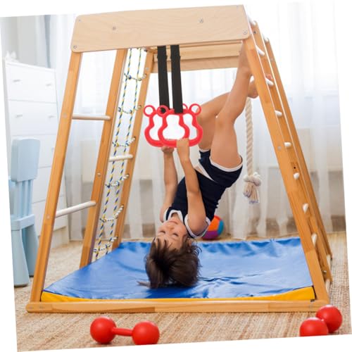 Anillas ajustables para gimnasia y entrenamiento fitness rojo miniatura 6