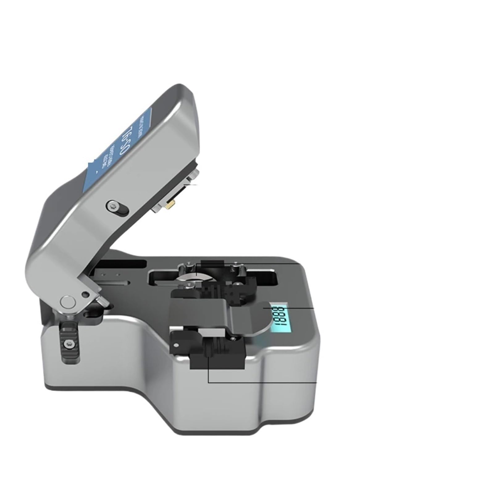 Optischer Faser-Cleaver OS-9L Optische Faser Cleaver einen Schritt Schneiden Digitale Zähler 50000 Mal Cleaves Automatische(Gris)
