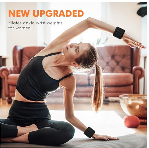 Image of Bodylastics Adjustable Ankle & Wrist Weights 4 lb Pair (2 lb Each) - Silicone, Sweat-Resistant for Arms & Legs - Perfect for Jogging, Walking, Physiotherapy, Cardio, Yoga & Strength Training