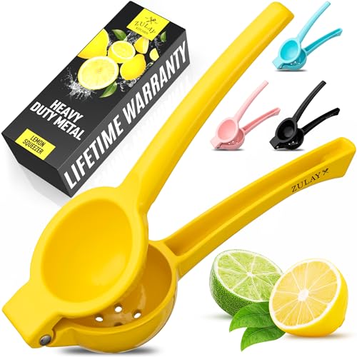 Image of Zulay Kitchen Metal Lemon Squeezer - Handheld Lemon Juicer Squeezer - Easy to Use Citrus Juicer - Manual Press for Extracting the Most Juice Possible - Extracts Every Last Drop