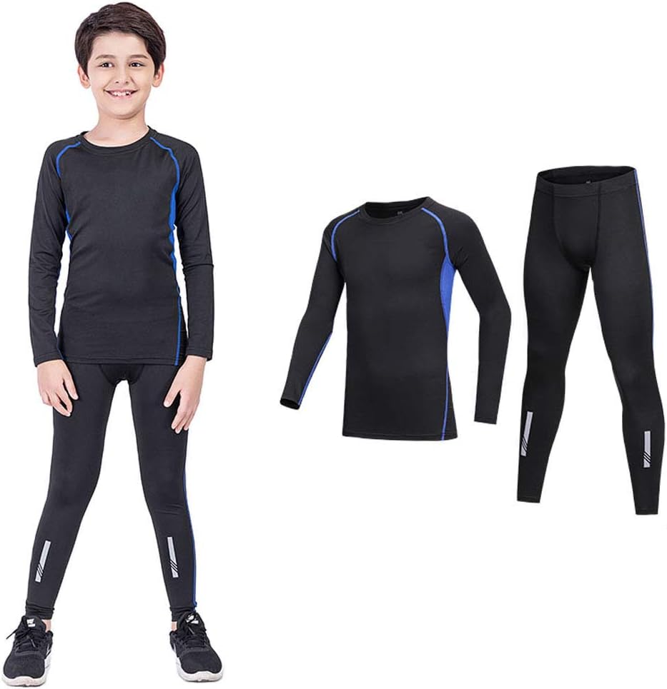 CoralupKids Compression Sets Sport Base Layer Boys Thermal Underwear Suits Fitness Clothing 110CM-185CM