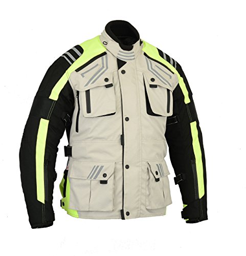 Chaqueta de motorista, impermeable y resistente a tormentas, con protectores y ventilación, color negro