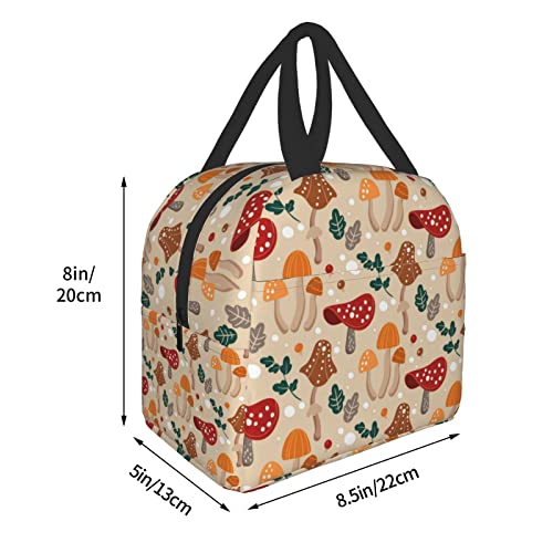Insulated Lunch Bag Reusable Lunch Box For Women Men, Cooler Lunch Boxes Waterproof Lunch Bags Office Picnic Work, Cute Mushroom Gift #TOP4