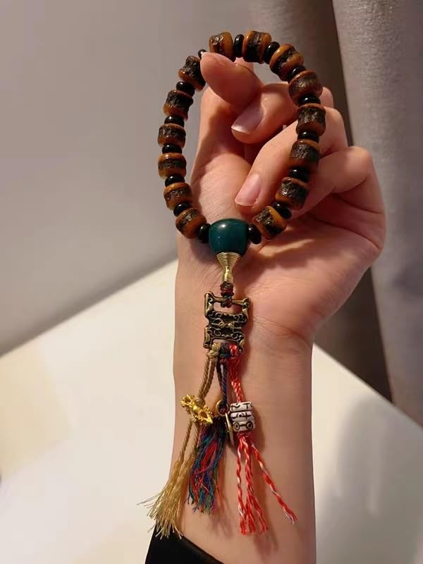 Las pulseras de perlas, Rosario budista, cuentas de rosario, oración de mala tibetana Buda feng Shui Amuleto de meditación budista Cuentas de Buda Cadena de mano Pulsera de estilo étnico tibetano for