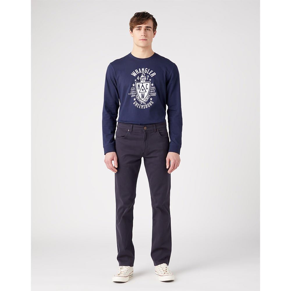 Wrangler - Jeans Uomo - vestibilità Dritta Regular - Greensboro - Azzurro Fade