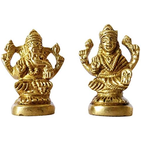 GURU JEE Brass Murti Ganesh Laxmi Statue Idol For Gift Pooja Mandir Temple Home Decor Cover
