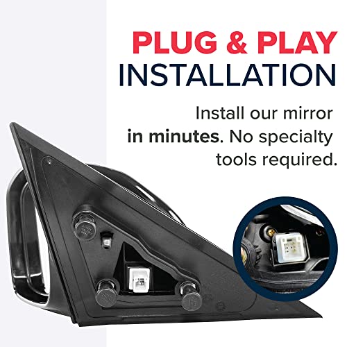 Driver Side Mirror For Toyota Camry (2007 2008 2009 2010 2011) Power Adjusting Unpainted Left Non-Heated Non-Folding Outside Rear View Replacement Door Mirror - To1320215 #TOP2