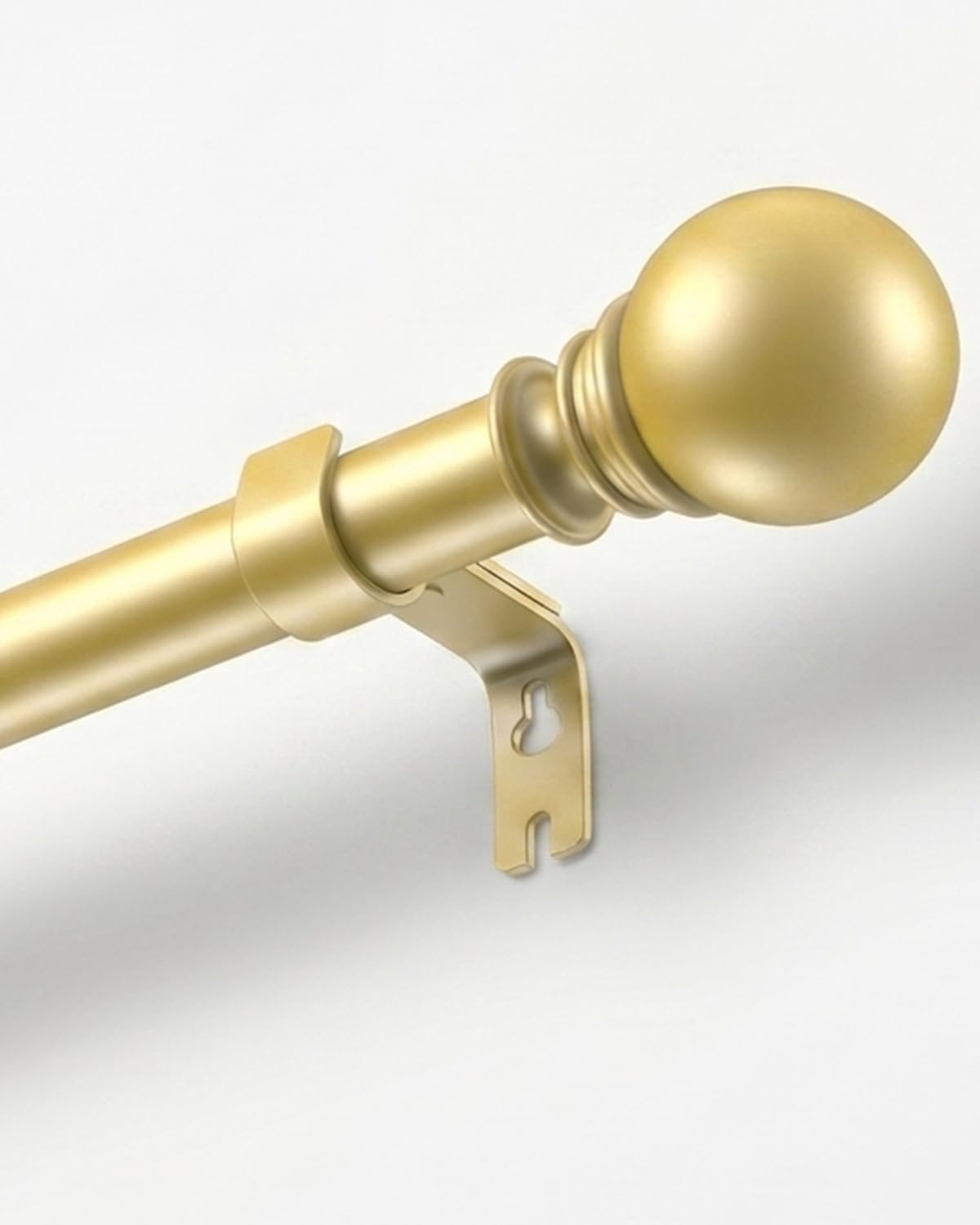 VIOREMOS Gold Curtain Pole 66-378 CM, 25mm Diameter Heavy Duty Adjustable Metal Curtain Poles with Brackets and Finials, Long Window Curtain Pole for Outdoor, Bedroom, Kitchen,Living Room
