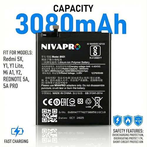 Image of Original BN31 Battery for Redmi Y1 Lite / Y1 / Y2 Battery with Warranty 3000mAh