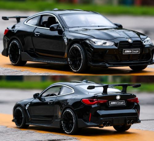 Image of Invite 1:32 Diecast Model Alloy M4 Metal Pull Back Car with Sound Light, Openable Doors, Toy Vehicles for Kids Gift, car for Kids-Black