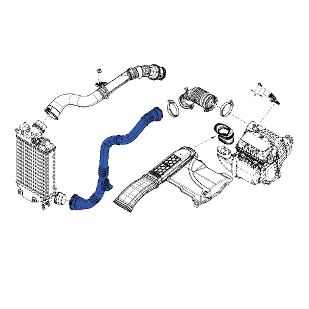 WIELEN MANICOTTO INTERCOOLER COMPATIBILE CON,NISSAN QASHQAI II RENAULT GRAND SCENIC KADJAR MEGANE IV SCENIC IV TALISMAN 1.5 DCI 144608957R TUBO TURBO ARIA IN PLASTICA 144608957R