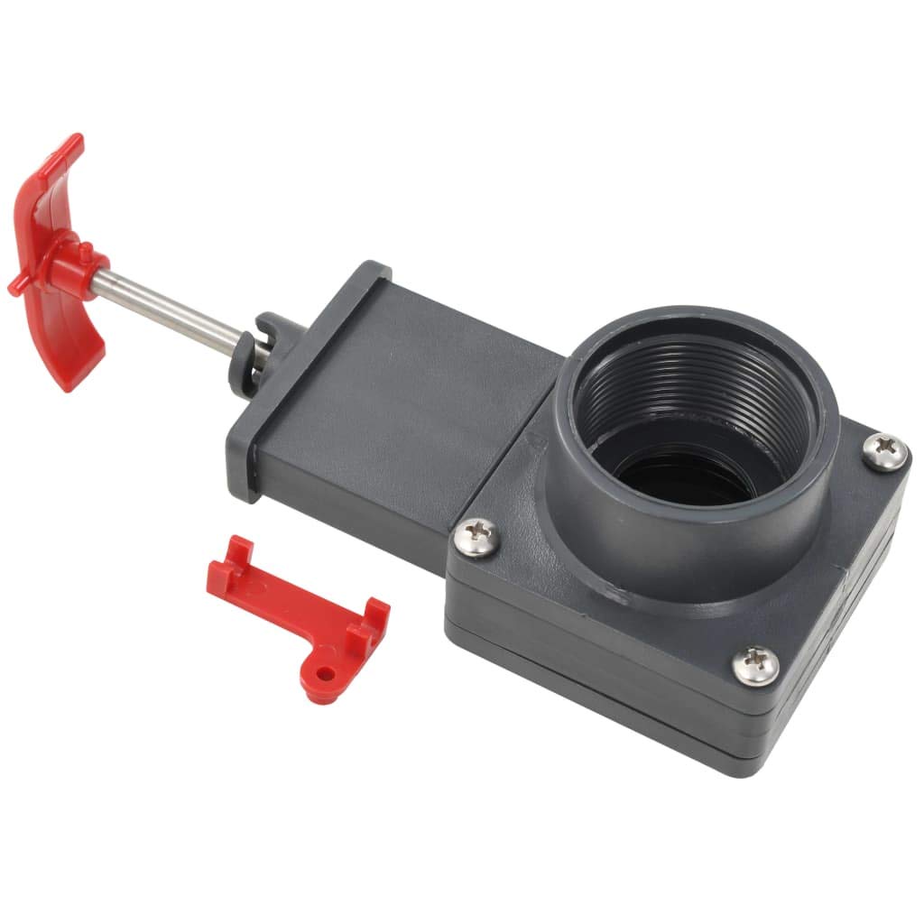 Válvula de compuerta para piscina, 2 piezas, 1,5 pulgadas, ABS, accesorios para piscinas con soporte de bloqueo, resistente al cloro, compatible con accesorios de manguera convencionales