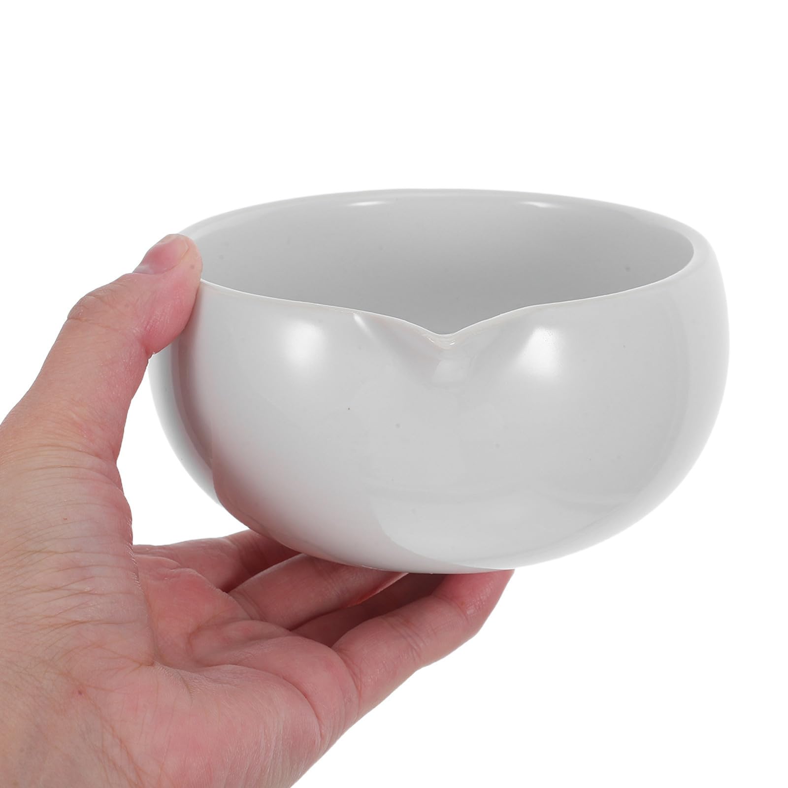 Zerodeko Ciotola Matcha in Ceramica Bianca con Beccuccio per Servire, Design Elegante per Cerimonia del Tè a Casa, Accessorio Tradizionale per Amanti del Tè