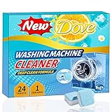 New Dove Washing Machine Cleaner Tablets, Front Load and Top Loader Washer Machine Cleaner, 24PCS Washer Cleaner Tablets, Washer Cleaner That can be Used for 1 Year