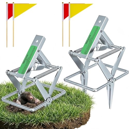 2 Pack Mole Traps That Kill Best, Vole Traps Outdoor Use Scissor for Lawns, Mole Trap Easy to Set...