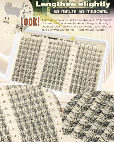 Image of Natural Lash Clusters Wispy Manga Eyelash Clusters Fairy Lash Extension C Curl Cluster Eyelashes Extensions 180pcs