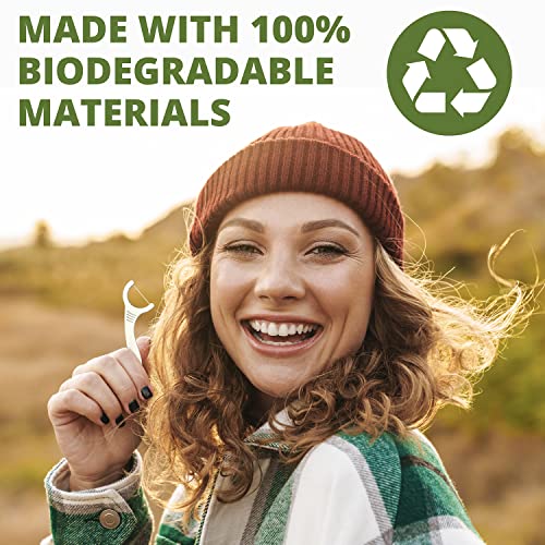 Plackers Ecochoice Compostable Dental Flossers, Sustainably Sourced, Bpa Free, Recyclable Packaging, Natural Mint Flavor, 50 Count #TOP4