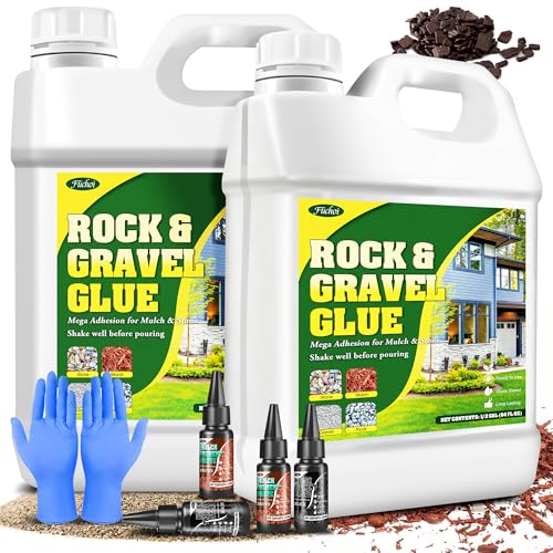 Resina Fijador Grava- 4L de adhesivo de secado rápido e impermeable, aglutinante para grava y estabilizador de gravilla para jardines, patios, rocas, mantillo, guijarros y paja de pino