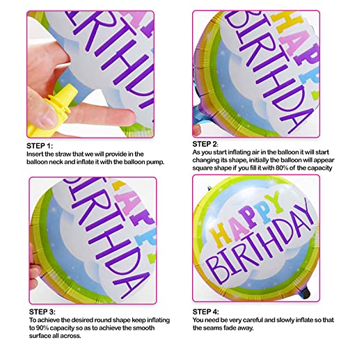 Image of AMFIN (Pack of 7) Happy Birthday foil Balloon /Foil Balloon for Birthday /Birthday Decorations /Photo Decoration for Birthday Balloons - Multi
