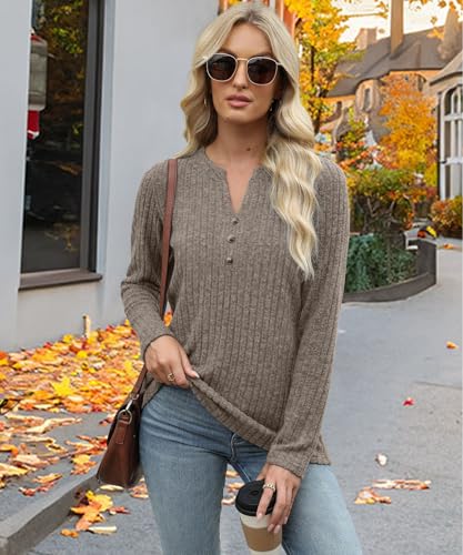 Sweaters for Women Fashion Long Sleeve Tops Pullover V Neck Casual Loose Sweatshirt2