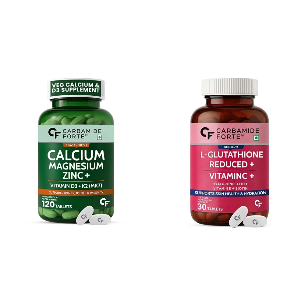 Carbamide Forte Veg Calcium And Vitamin D3 Tablets | Calcium Tablets For Women & Men | Magnesium Zinc Supplement With Vitamin D3 + K2 MK7 To Support Bones Health, Joints & Immunity - 120 Tablets-image-31