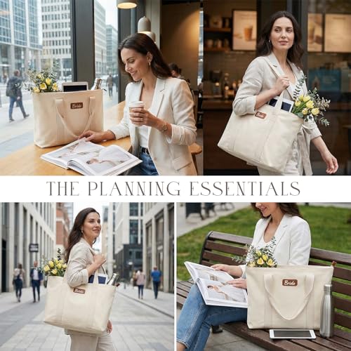 Image of AW BRIDAL Mrs Bride Canvas Tote Bag - Bridal Shower Gifts for Bride to Be