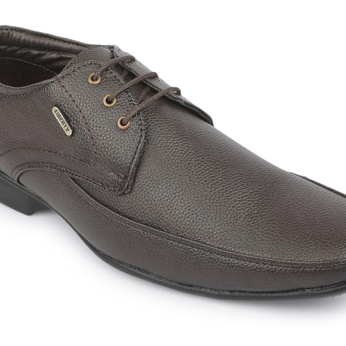 Image of Liberty Fortune H202-01 Black & Brown Formal Lacing Derby Shoes for Men with PVC Sole