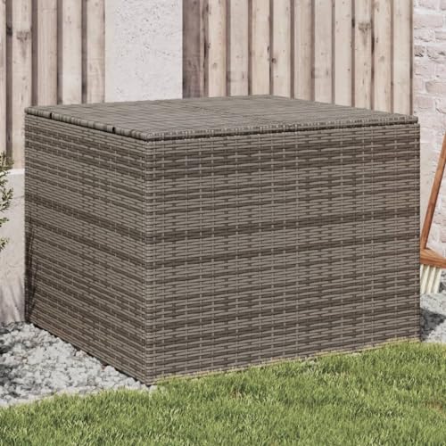 Frdhee Armario Exterior Resina, Caja de almacenaje de jardín ratán sintético gris 291L Armario Terraza para cojines de muebles de jardín