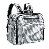 ALLCAMP Diaper Backpack, Waterproof Large Capacity Baby Bag, Multi-Function Nappy Bag with Stroller Hooks, Convertible Tote (Zebra Pattern)